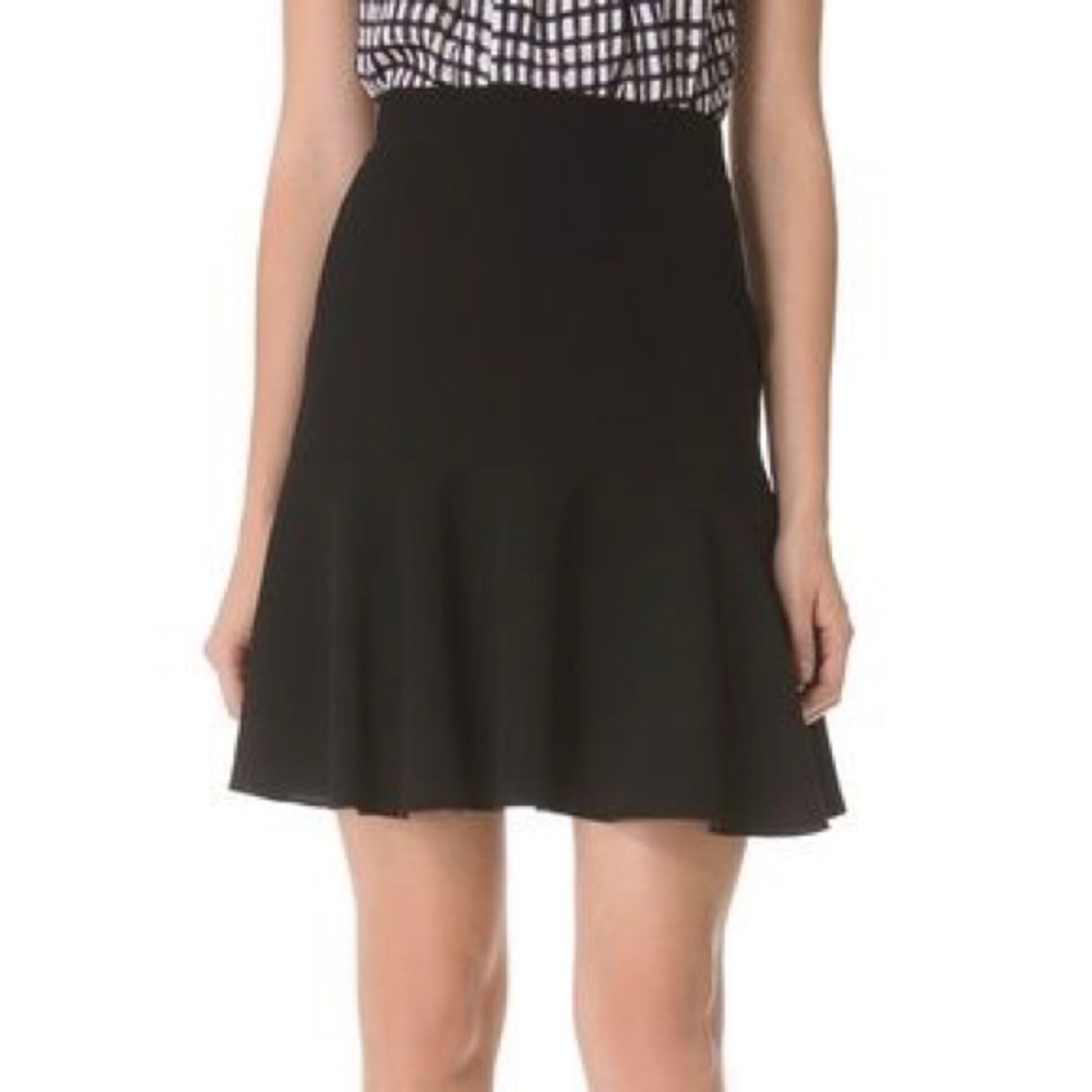 No21 Black Flounce Hem Mini Skirt